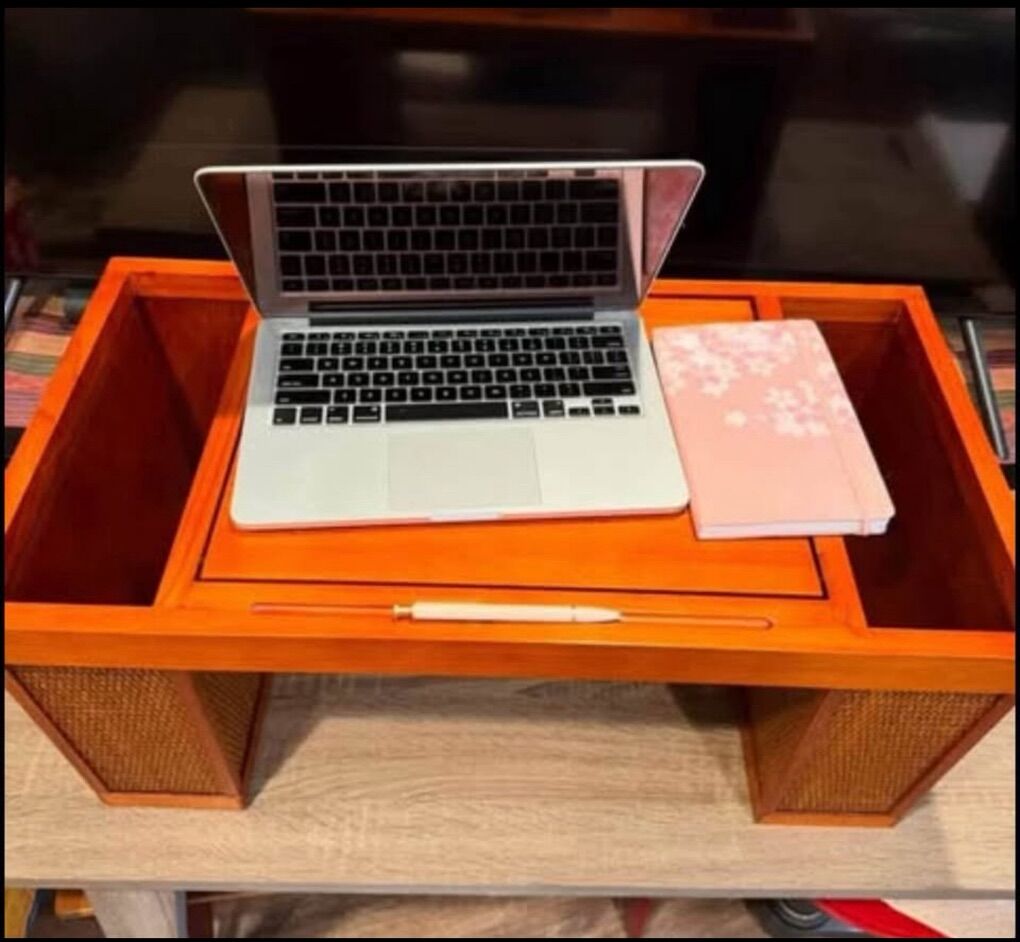 Teak Rattan Bed Tray