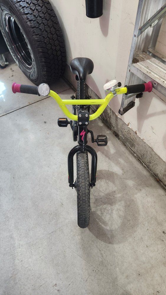 Specialized Riprock 16-Inch Kids Bike - Black with Neon Yellow & Pink Accents