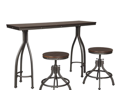 Signature Design by Ashley Odium Urban Counter Height Dining Table Set with 2 Bar Stools