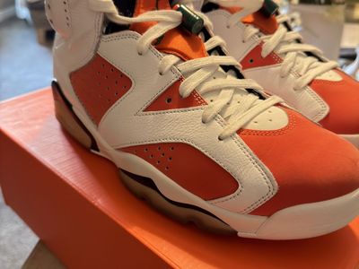 Nike Air Jordan 6 VI Retro 'Gatorade' Basketball Shoes Men's Size 10 White/Orange/Black