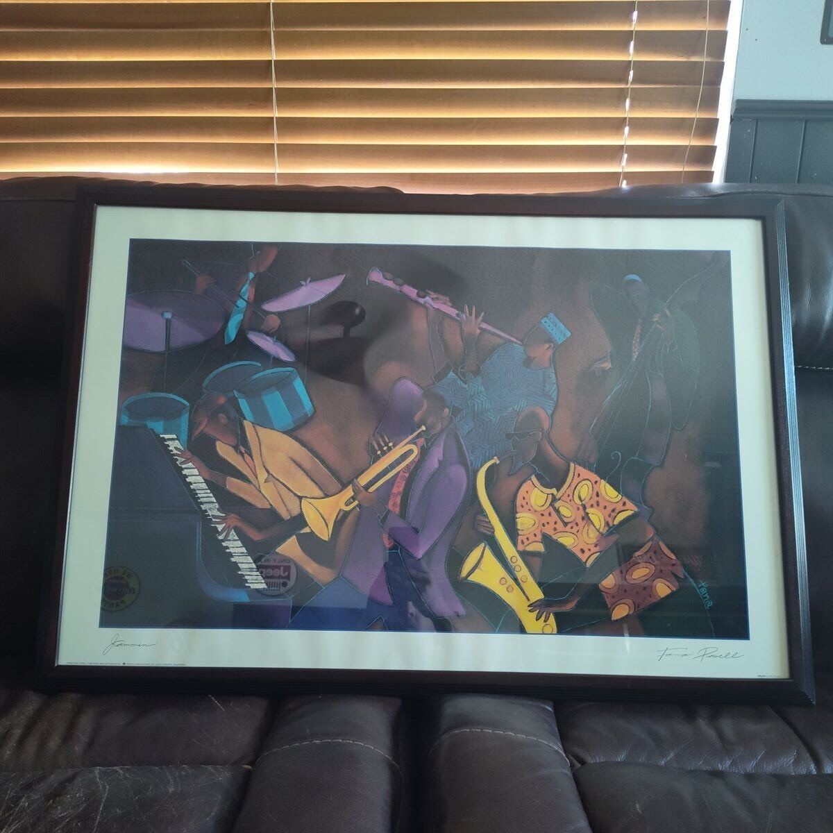 "Jammin" Tana Powell Framed Lithograph Print 1993