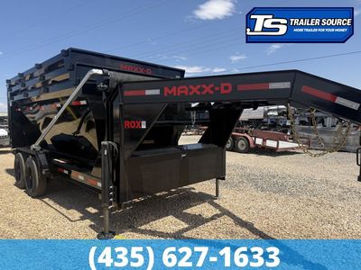 Maxx-D ROX Gooseneck 7x14 ft Roll Off Trailer 17.5K GVWR Electric Tarp