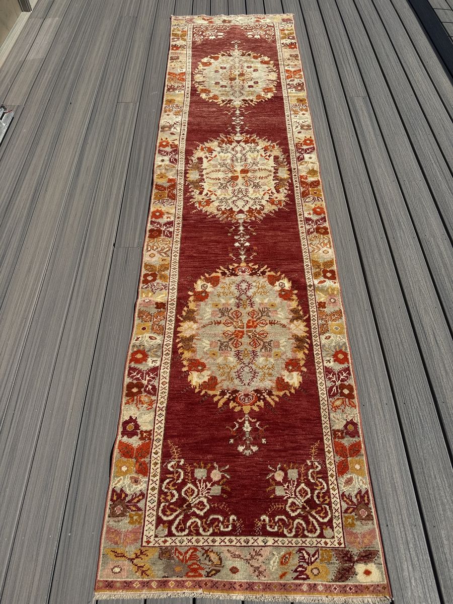 Gorgeous Sundance one-of-a-kind Turkish hand-knotted sample wool runner rug. 