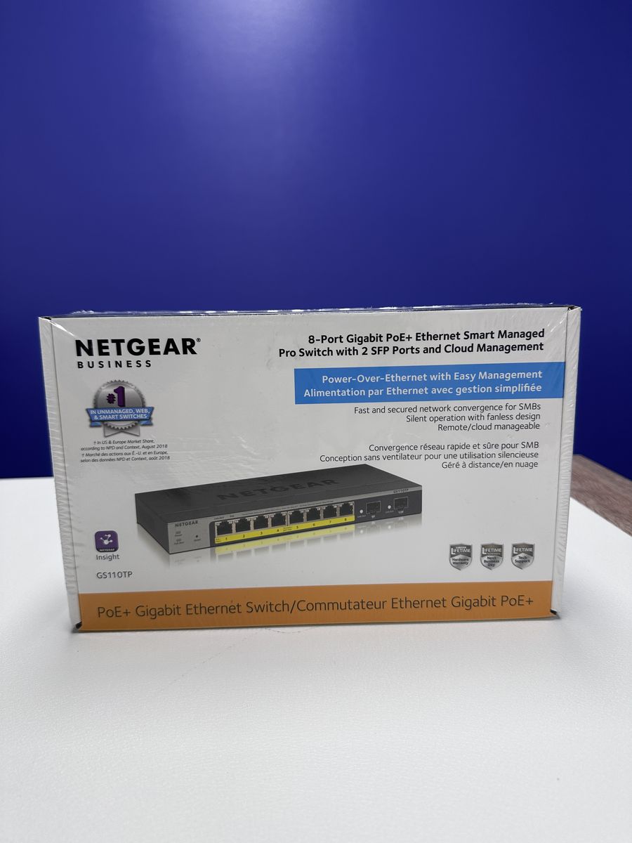 NEW NETGEAR GS110TP 8-Port Gigabit PoE+ Smart Switch (Sealed)
