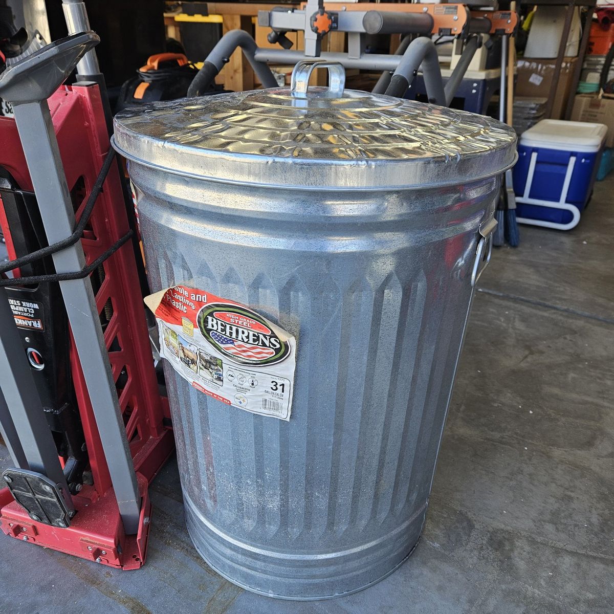 Galvanized 31 Galvanized trash can