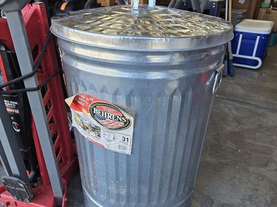 Galvanized 31 Galvanized trash can