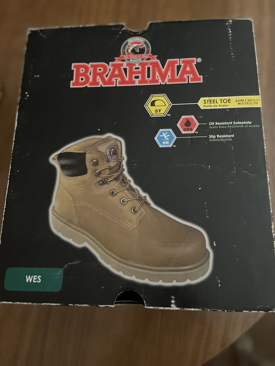 Brahma WES Steel Toe Work Boots Wheat Size 7.5 USA / 41 EUR