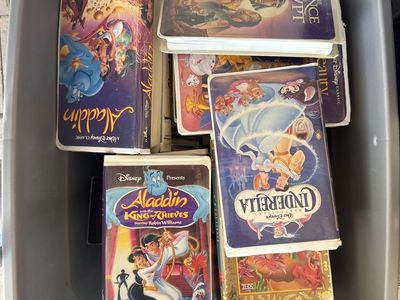 Box of Disney VHS Tapes