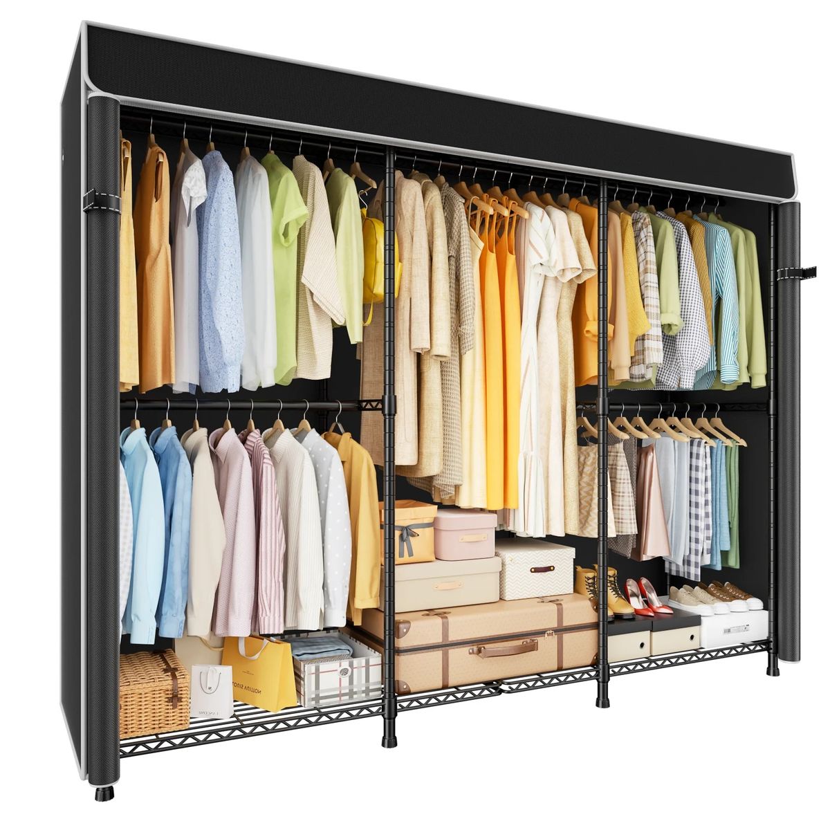 New Heavy Duty Closet Organizer Garment Rack 70” Black