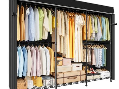 New Heavy Duty Closet Organizer Garment Rack 70” Black