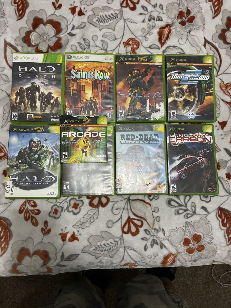 Xbox 360 & Original Xbox Game Lot: Halo Reach, Saints Row, Halo Combat Evolved, Red Dead Revolver + More