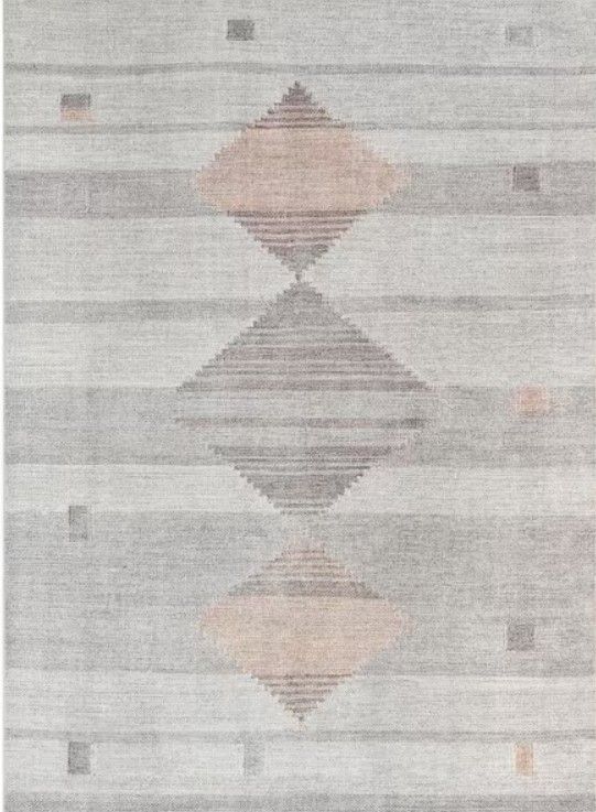 NEW 7x10 Well Woven Lotus Menda Washable Area Rug (Light Blue/Blush)