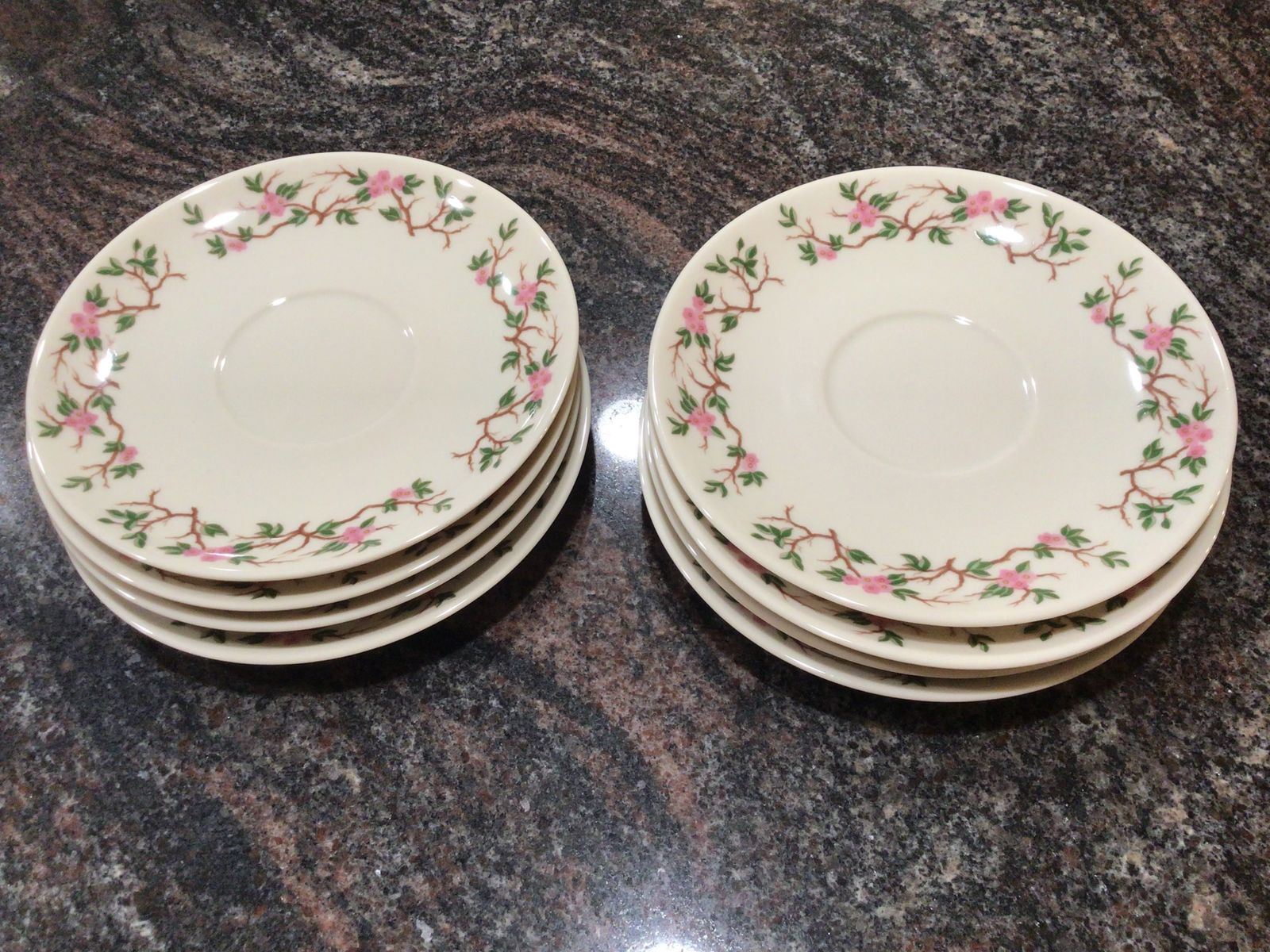 FRANCISCAN Woodside 4 saucers retro vintage pink flowers no trim cottagecore more available