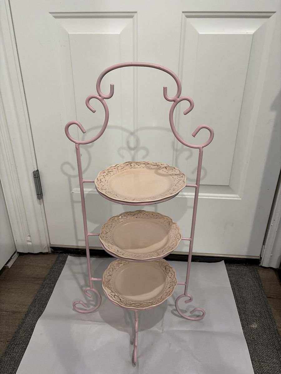 Pink Shabby Chic 3 Tier Desert Stand