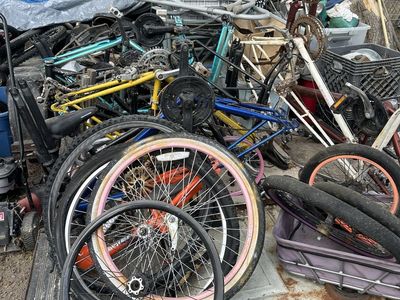 Assorted Bicycle Frames and Parts - Large Lot for Scrap or Repair