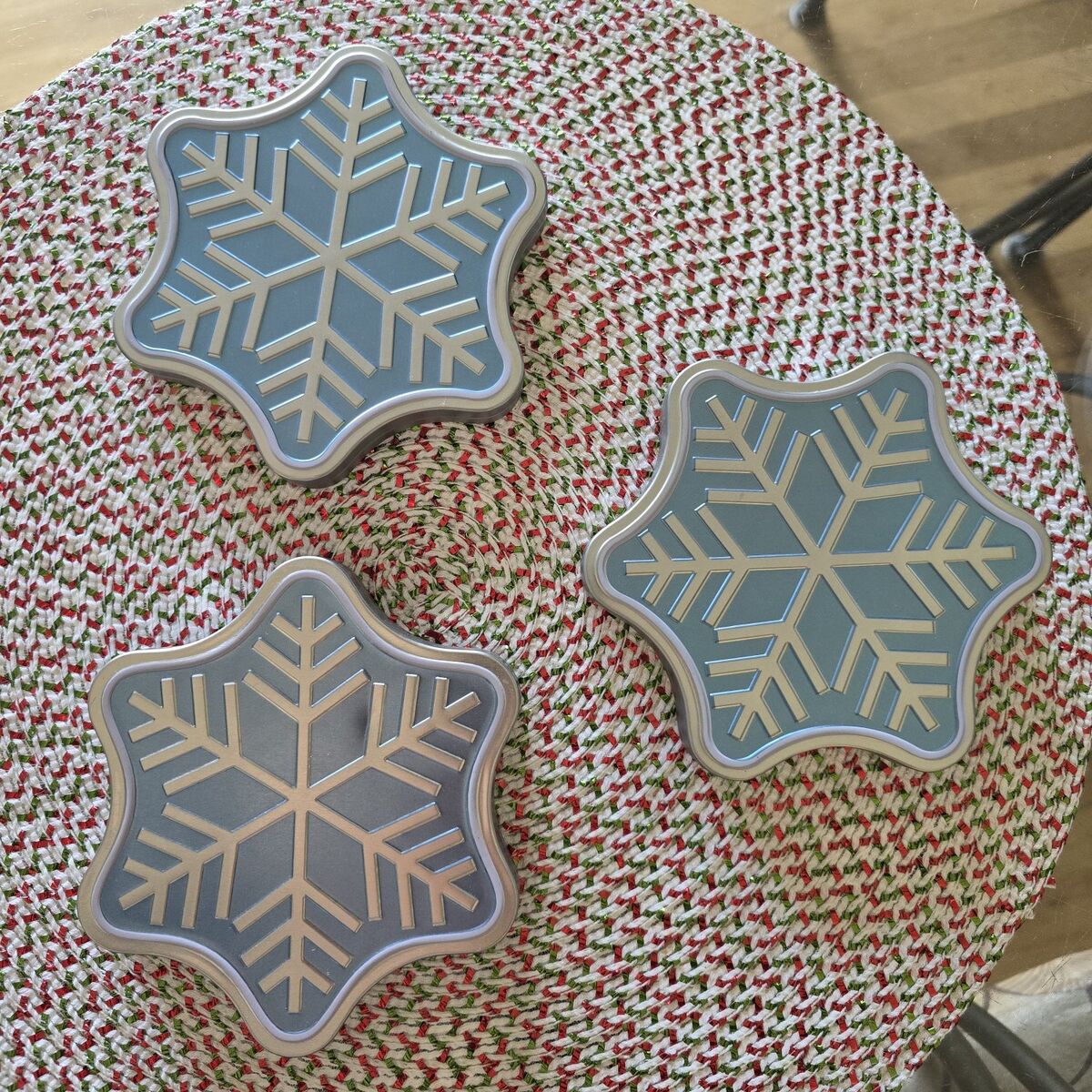 Three Christmas Snowflake Amazon Gift Card Tins Ho