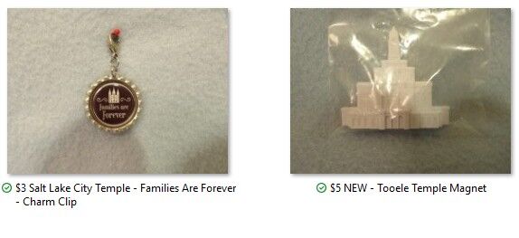 White Tooele Temple Magnet - NEW and Temple "Families Are Forever" Charm Clip