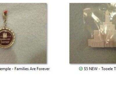 White Tooele Temple Magnet - NEW and Temple "Families Are Forever" Charm Clip