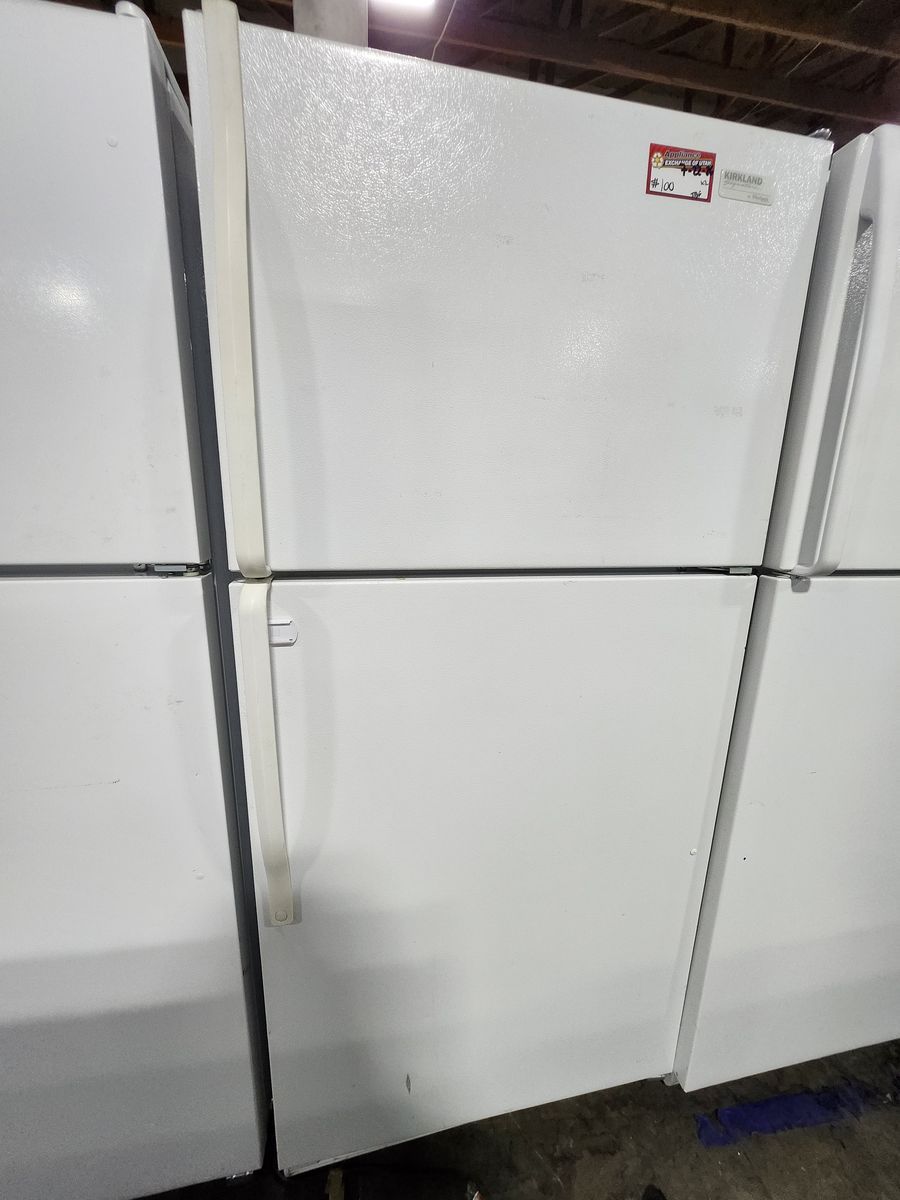 Used Kirkland White Top Freezer Refrigerator - Works, Good Condition