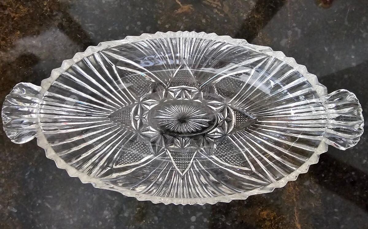 Hazel Atlas Clear, Handled Olive Dish