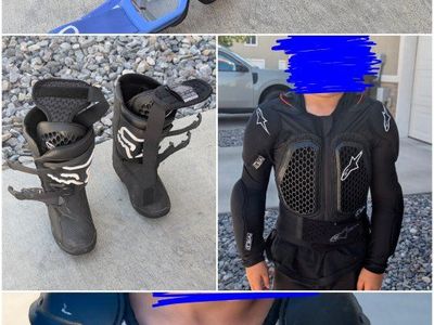 Kids Motorcycle Gear - Helmet, Boots, Vests