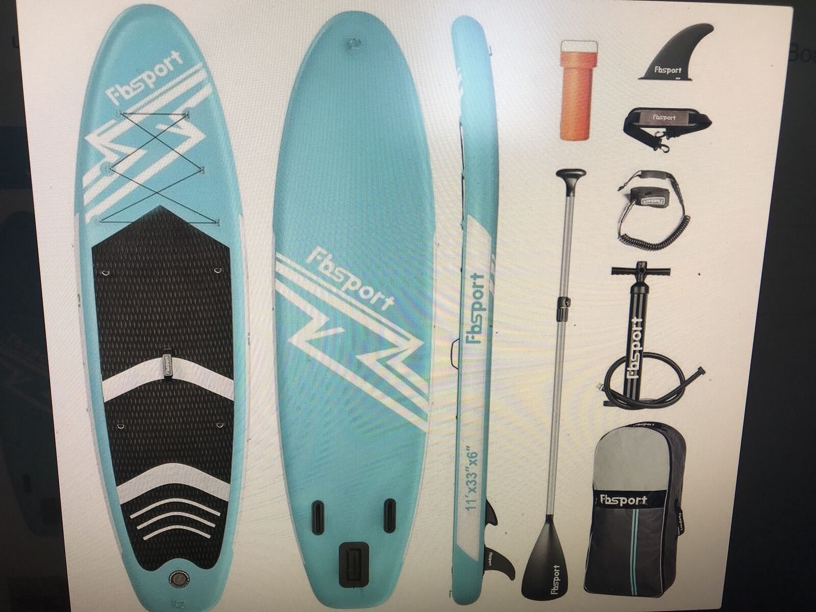 Sup 11 foot stand up paddleboard kit with every thing you need up to 350 pound weight limit