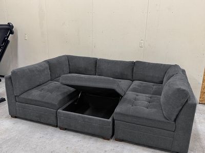 Costco Dark Gray Sectional Couch w/ Storage - Delivery Available