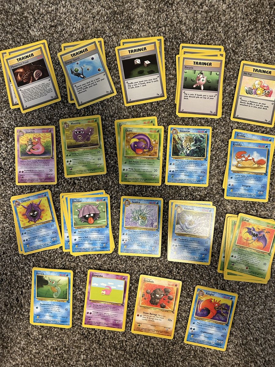 58 fossil vintage Pokemon cards
