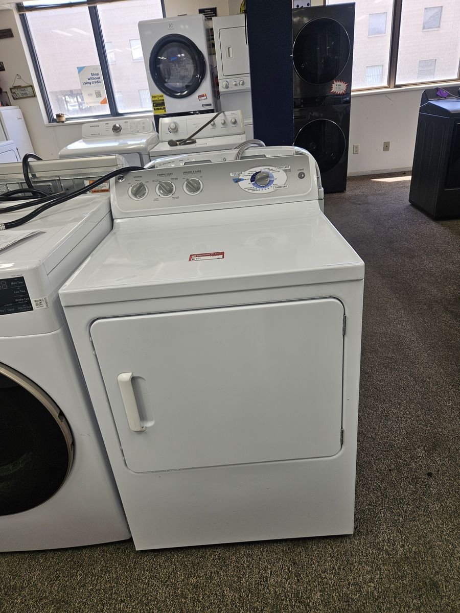 GE White Electric Dryer with Top Load Controls - Tested and Working