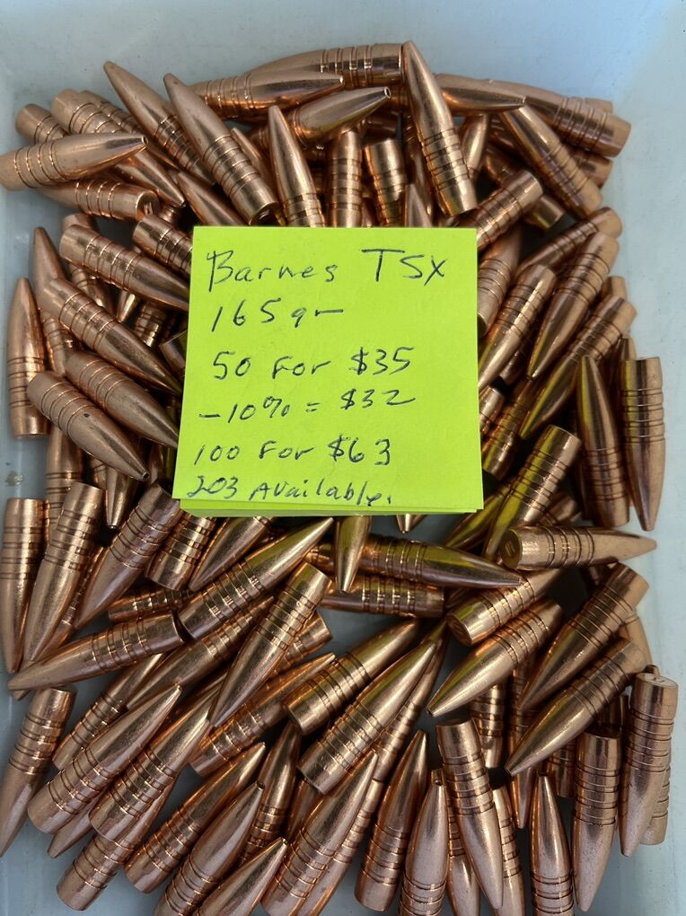 .308 165 Gr Barnes TSX Bullets.