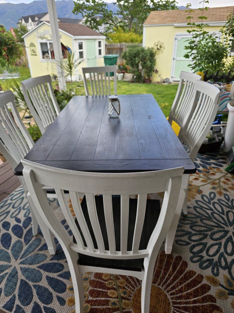 Beautiful farmhouse dining table and chairs