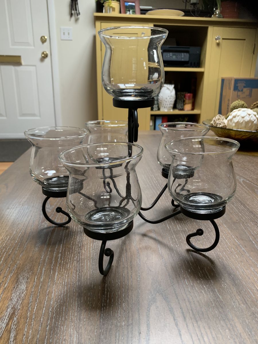 Metal Table Candelabra With 6 Votive Holders