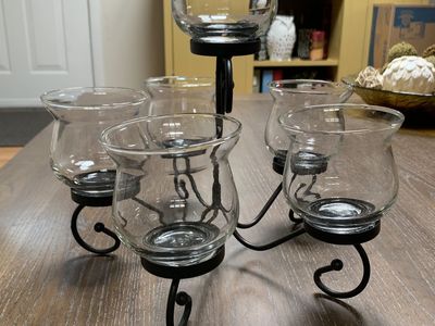 Metal Table Candelabra With 6 Votive Holders