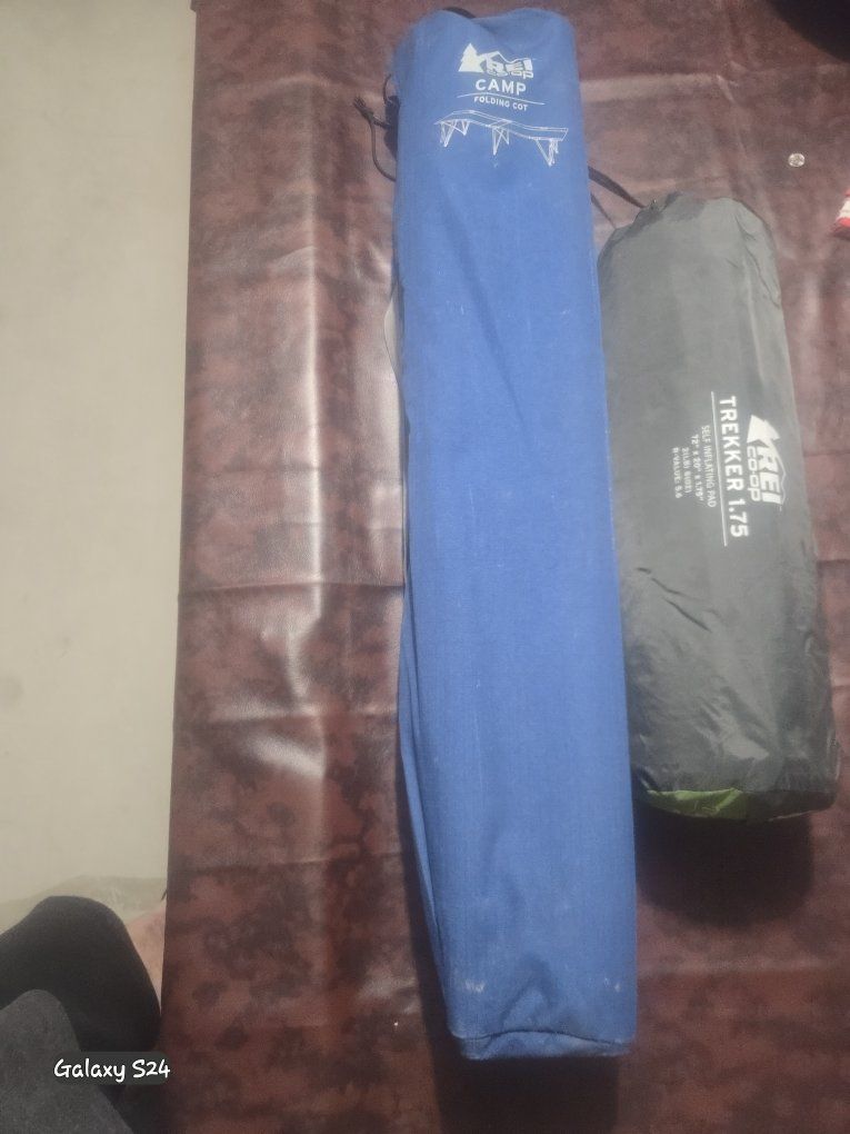 REI Co-op Camp Folding Cot & Trekker 1.75 Self-Inflating Sleeping Pad