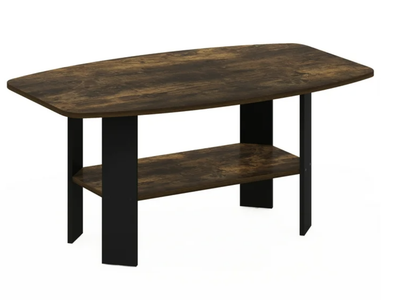 New in Box Simple Design Coffee Table, Amber Pine/Black