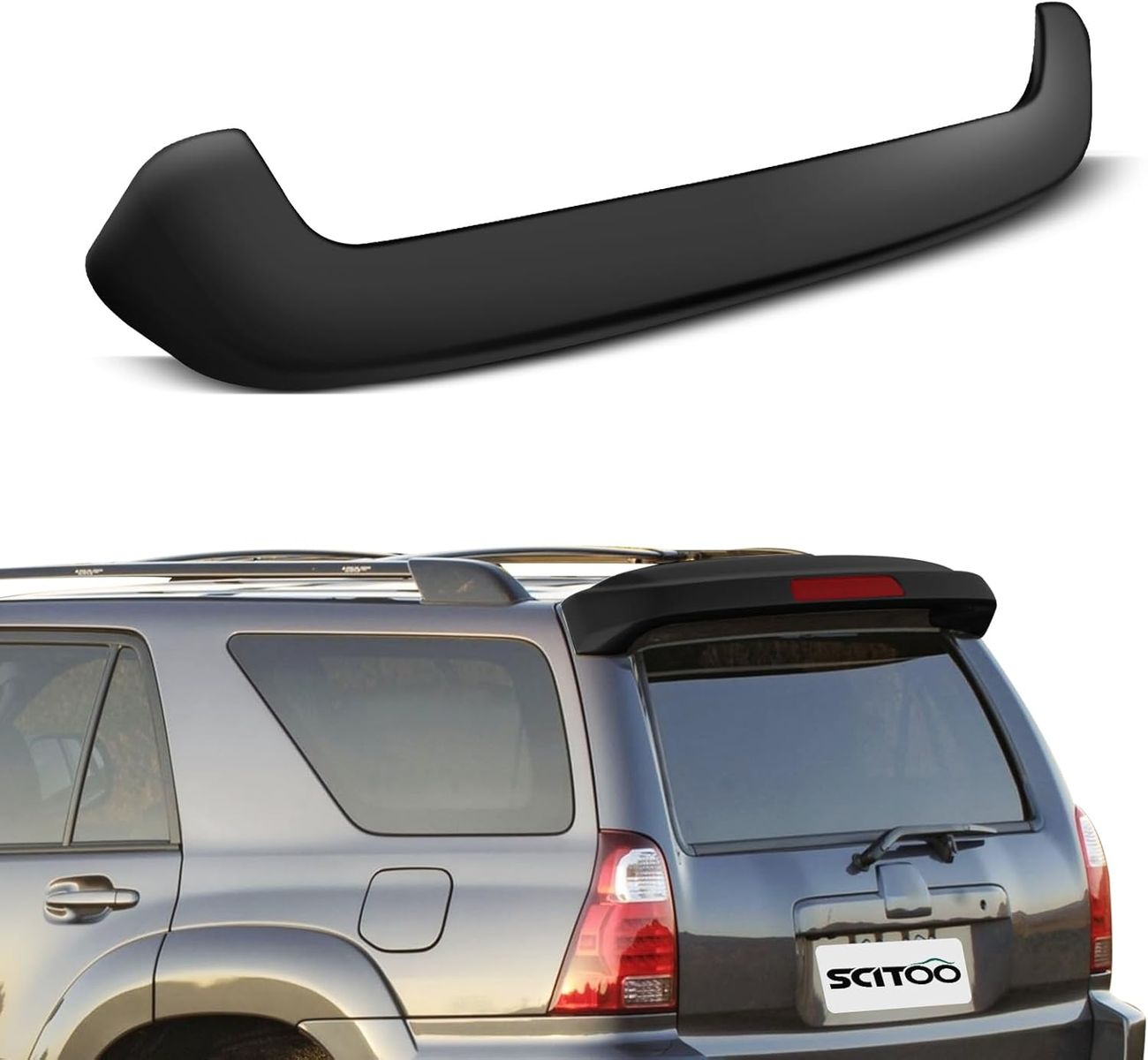 2005-2009 Toyota 4 Runner Trunk Spoiler Roof Lip Kit, Rear Spoiler Wing - Matte Black