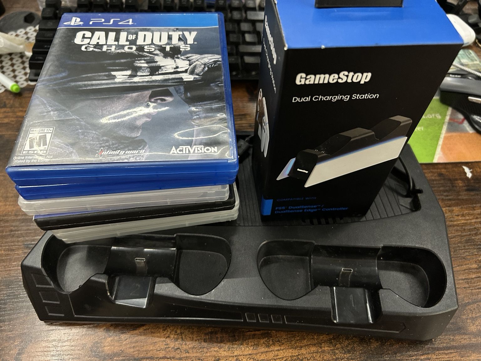 PlayStation Bundle – 2 PS5 Charging Stations + 6 PS3/PS4 Games