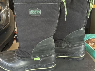 Arctic Cat Black & Lime Green Snowmobile Boots