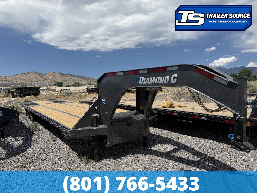 8.5x40 Diamond C FMAX-HDT 212 Super Single Gooseneck Hydraulic Dovetail Equipment Trailer - 25.9K GVWR - ABS Brakes, Hydraulic