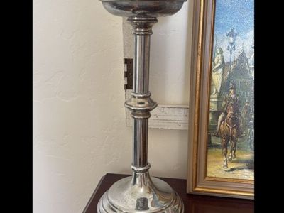 Vintage silver metal candlestick holder