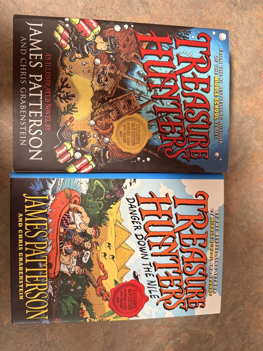 James Patterson Kids Book Lot: Treasure Hunters, Middle School, House of Robots Series