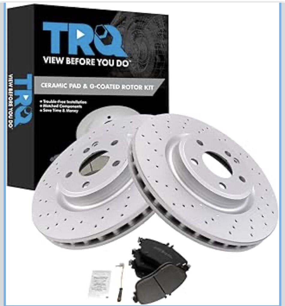 New TRQ Front Brake Pad And Rotor Set