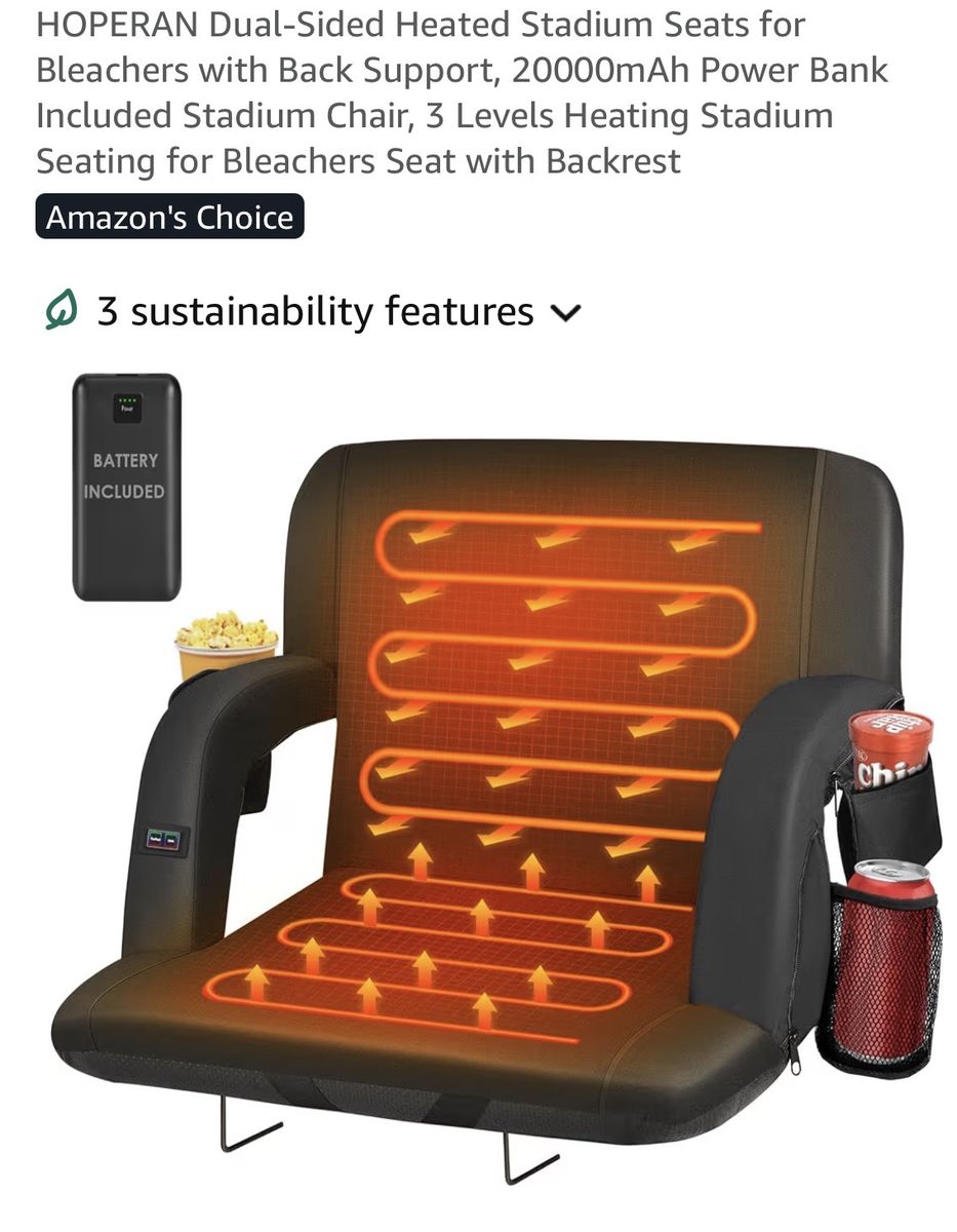 Padded Heated Stadium Chair