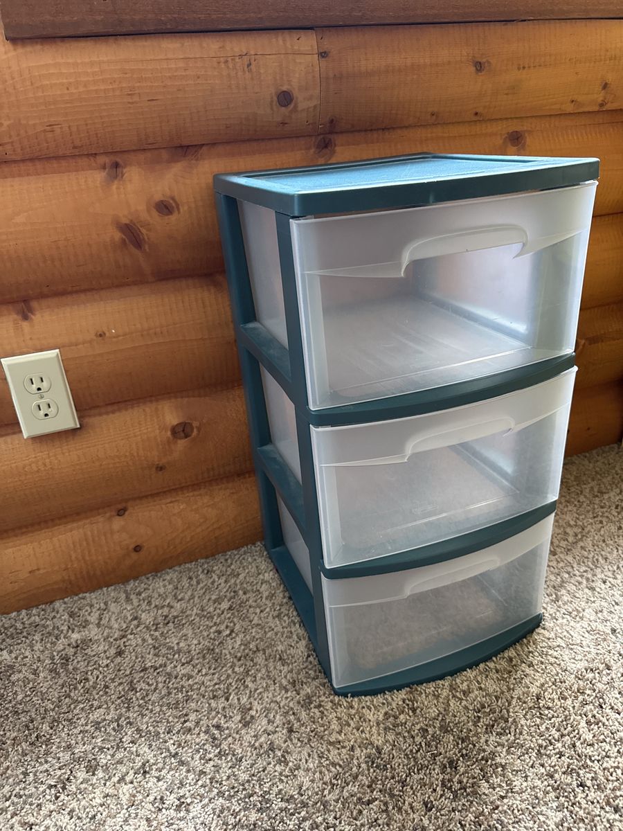 Sterilite 3-Drawer Storage Cart, Clear Drawers, Teal Frame - Versatile Organization