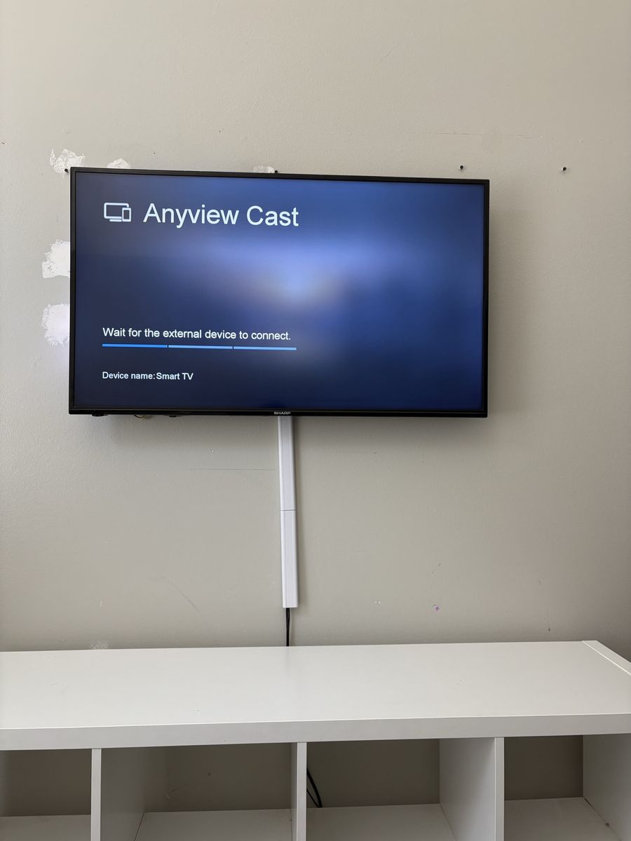 42 Inch Sharp TV with antenna and chrome cast