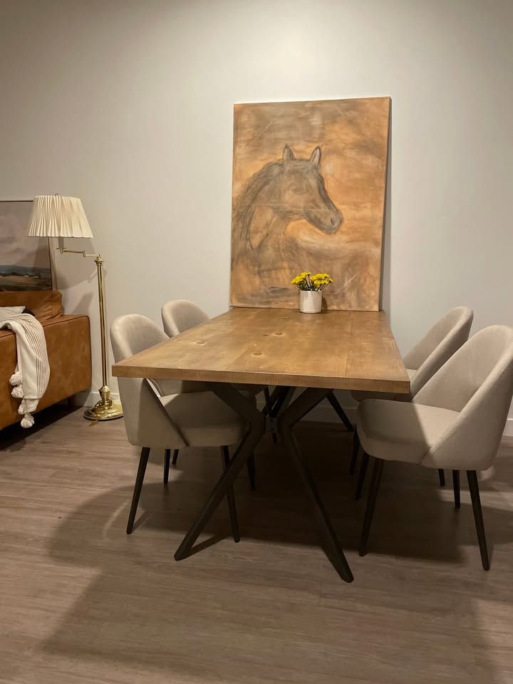 Mid-Century Modern Dining Set-Six person
