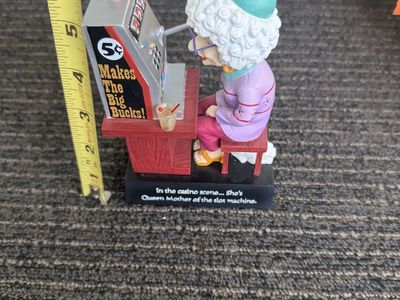 Vintage Casino Grandma Slot Machine Figurine Collectible Decor