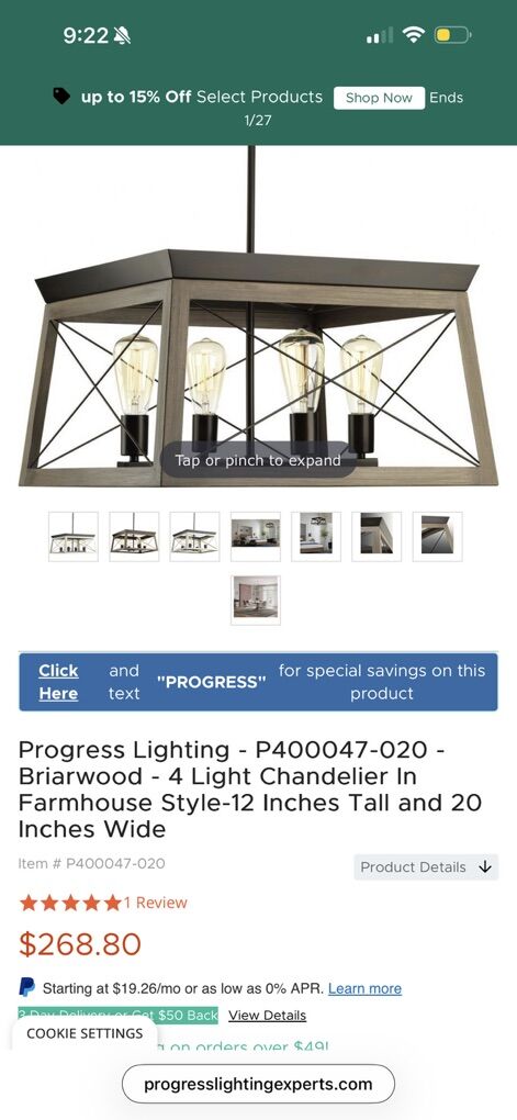 Brand new bronze 4 post farmhouse chandelier