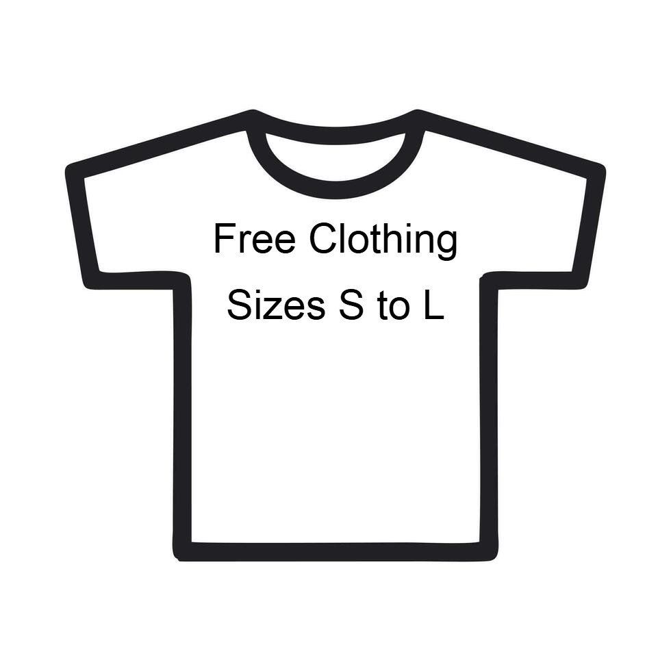 FREE CLOTHING SIZES S to L