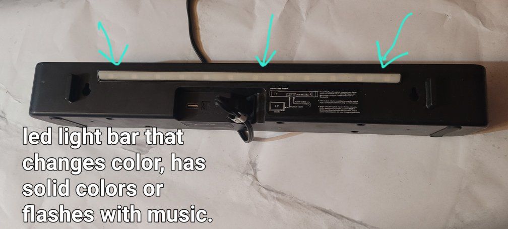 onn 20inch soundbar with led lights